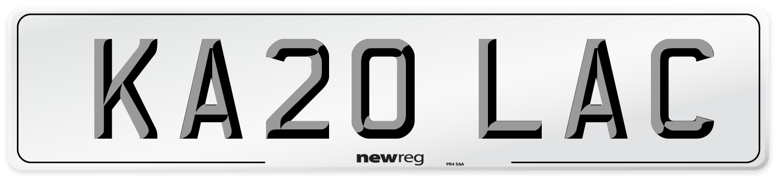 KA20 LAC Number Plate from New Reg